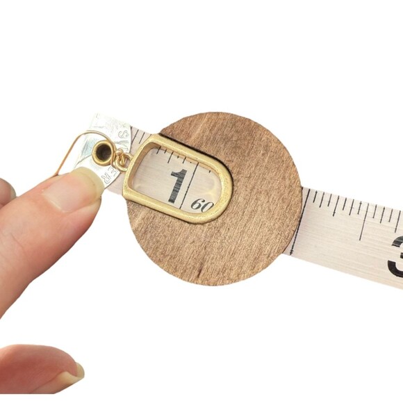 J. Jill Round Wood Earrings Gold Tone Drop Dangle Brown Neutral Boho Earthy NWT - Picture 3 of 9